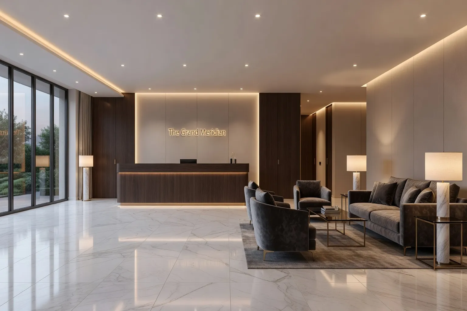 Hall d'hotel de luxe moderne