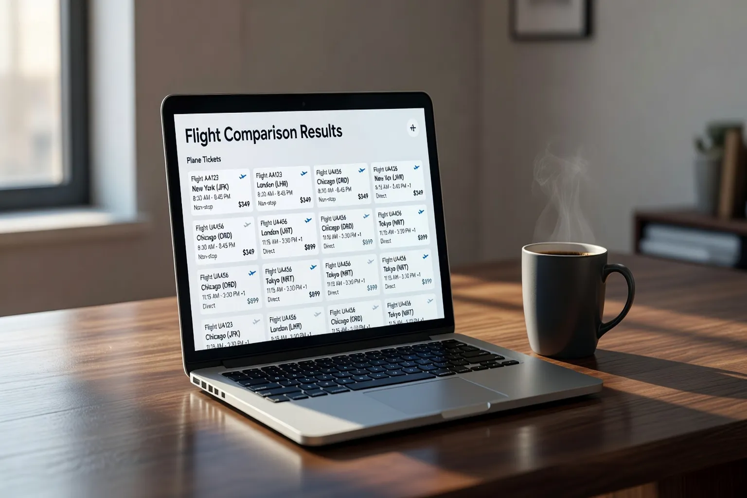 Comparateur de vols sur ordinateur portable