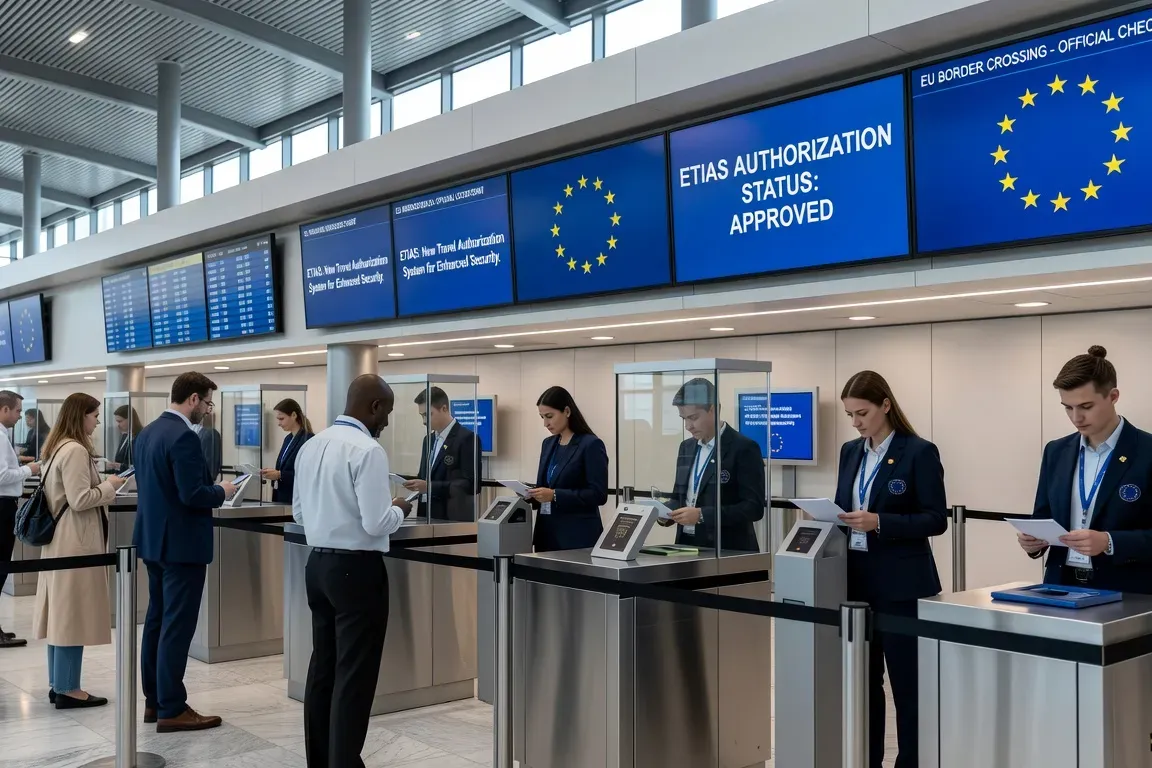 Contrôle aux frontières de l'espace Schengen avec écrans numériques de vérification ETIAS
