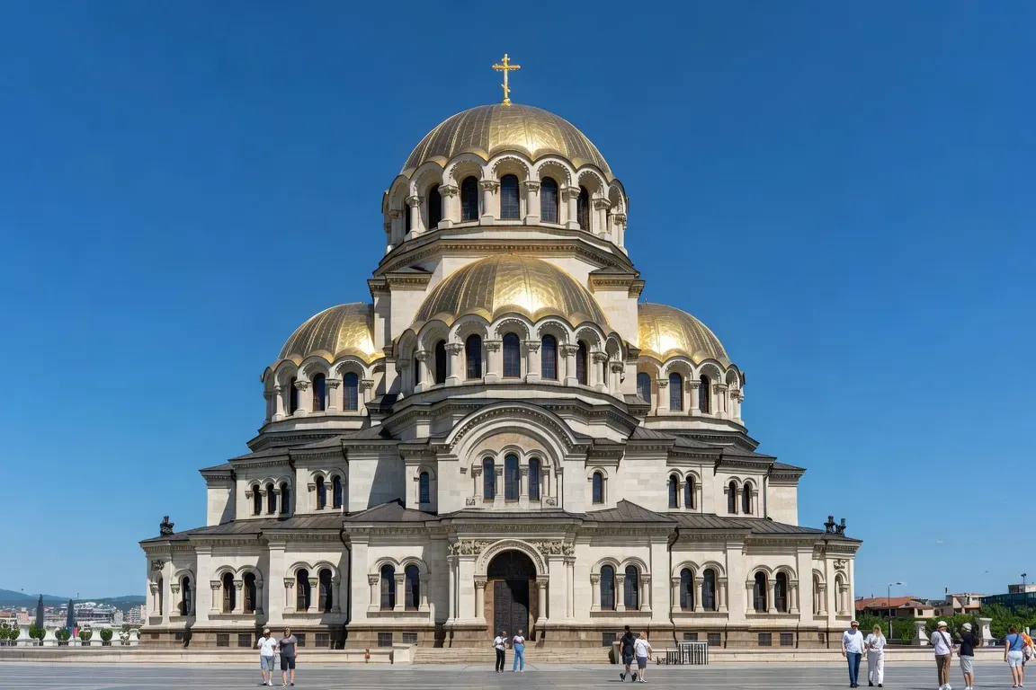 Cathédrale Alexandre Nevski de Sofia, Bulgarie, journée ensoleillée