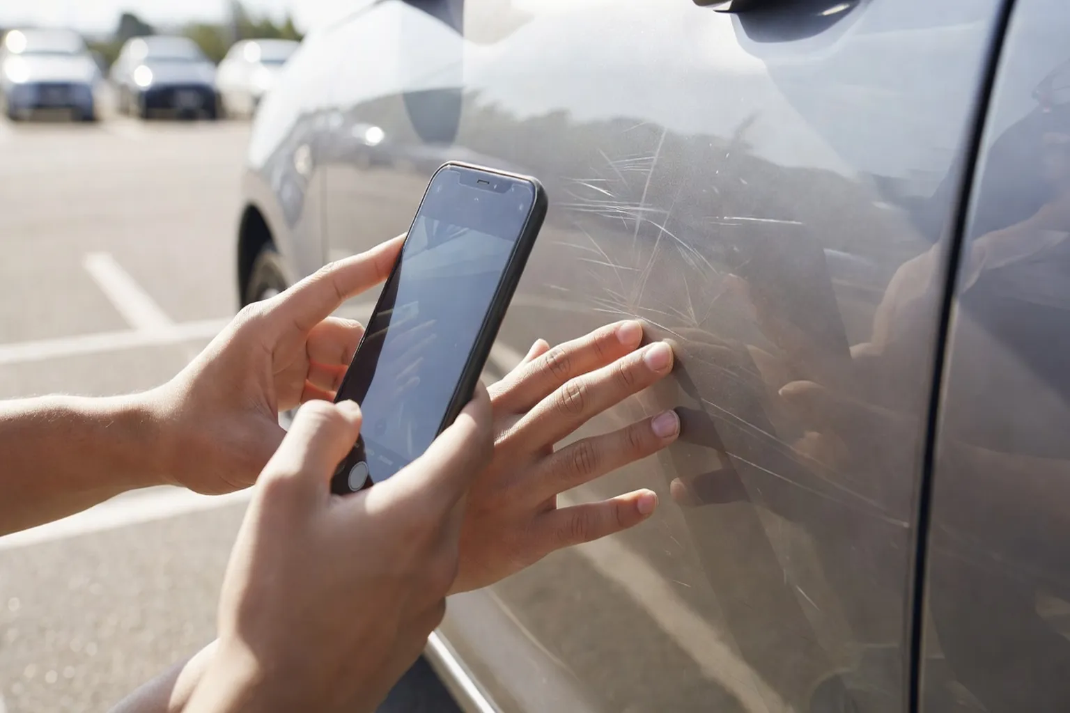 Inspection d'une voiture de location avant départ