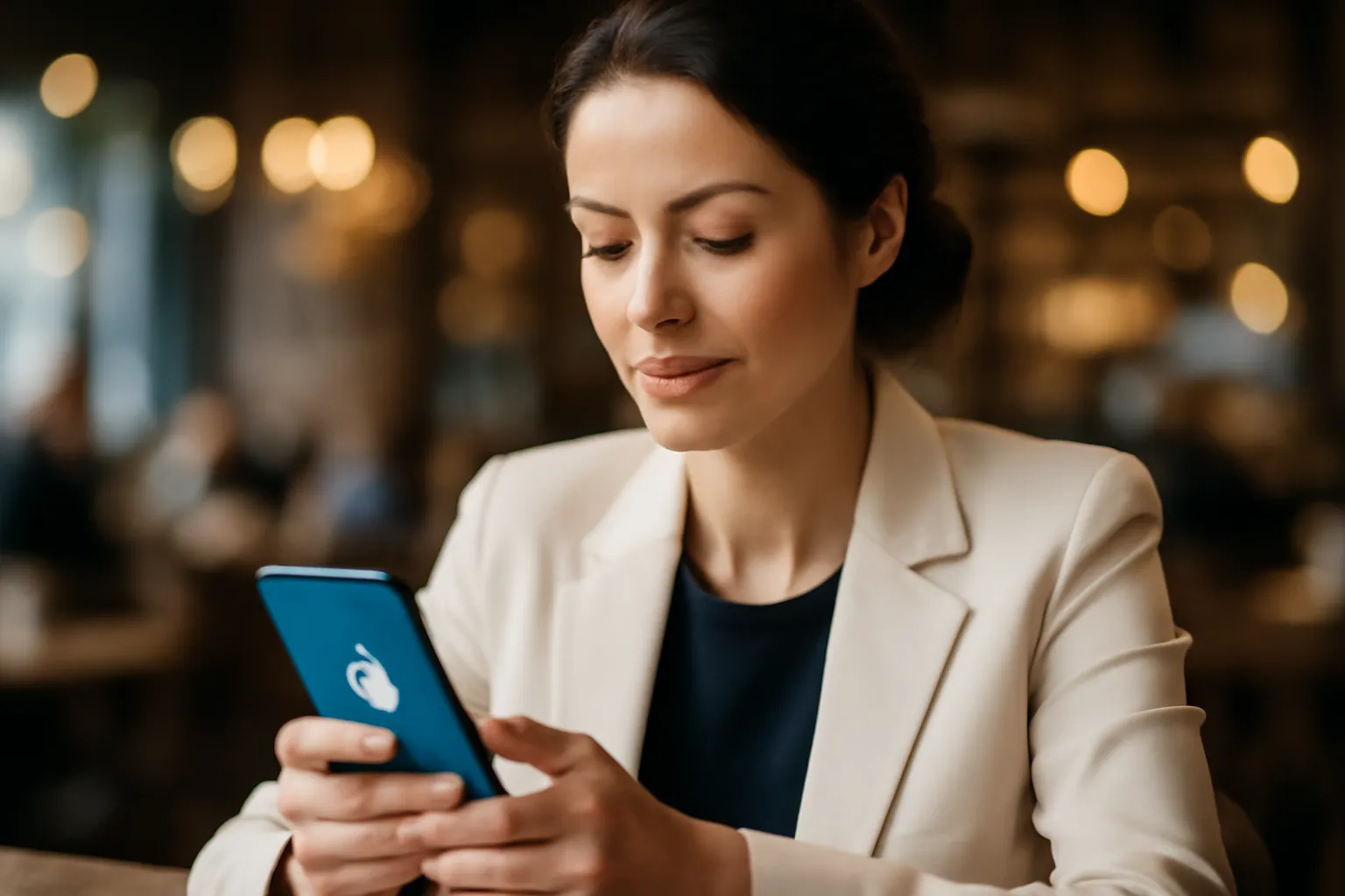 Smartphone affichant une icône de cadenas de sécurité lors d'un paiement en ligne