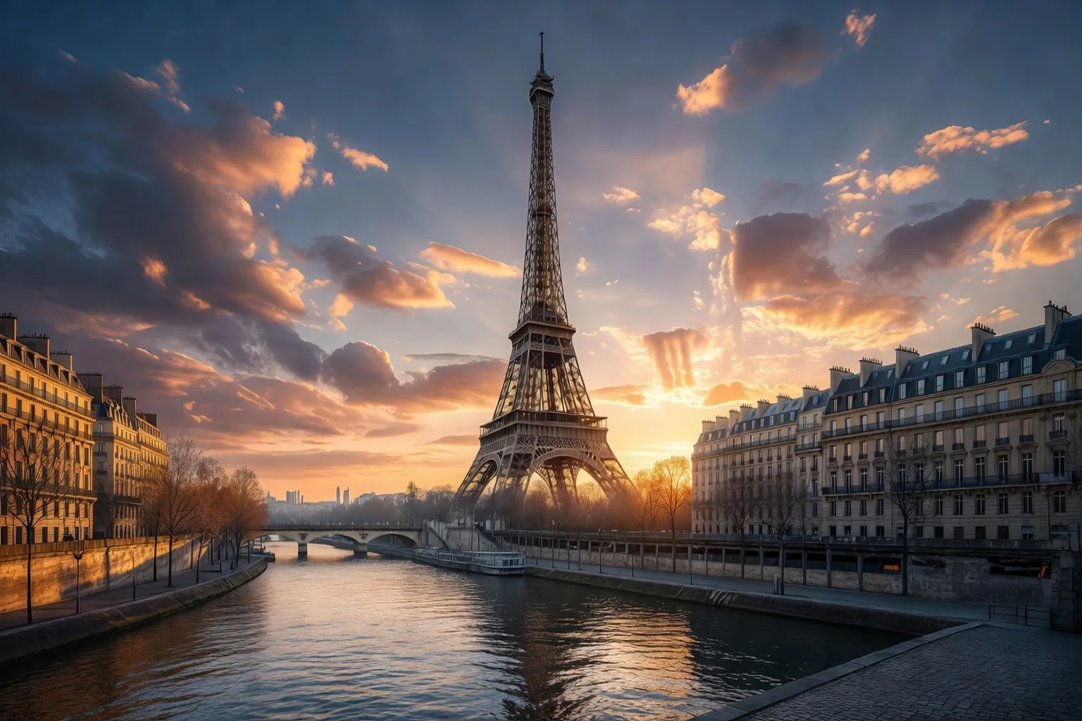 Tour Eiffel a Paris au lever du soleil
