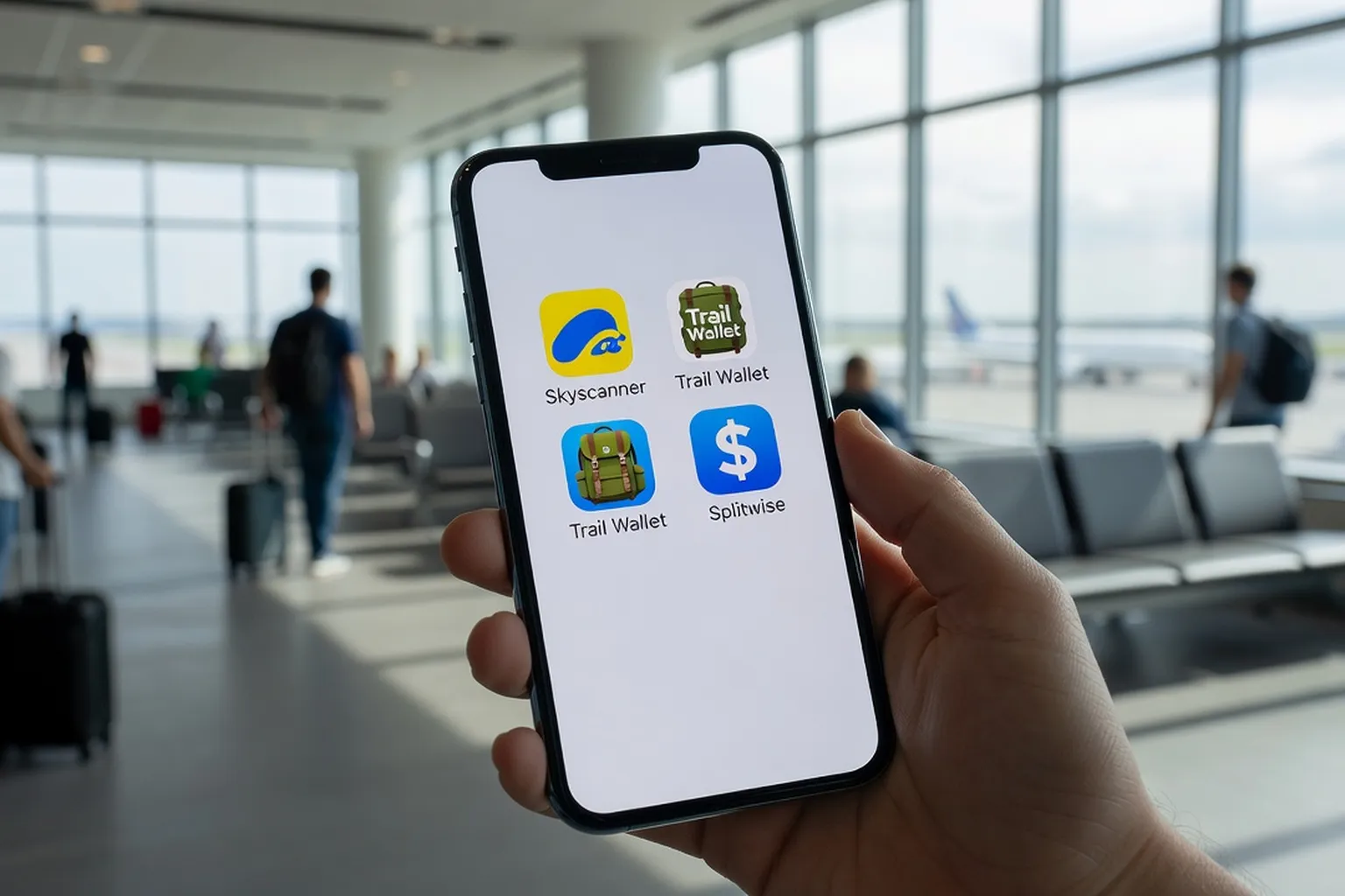 Smartphone avec applis voyage