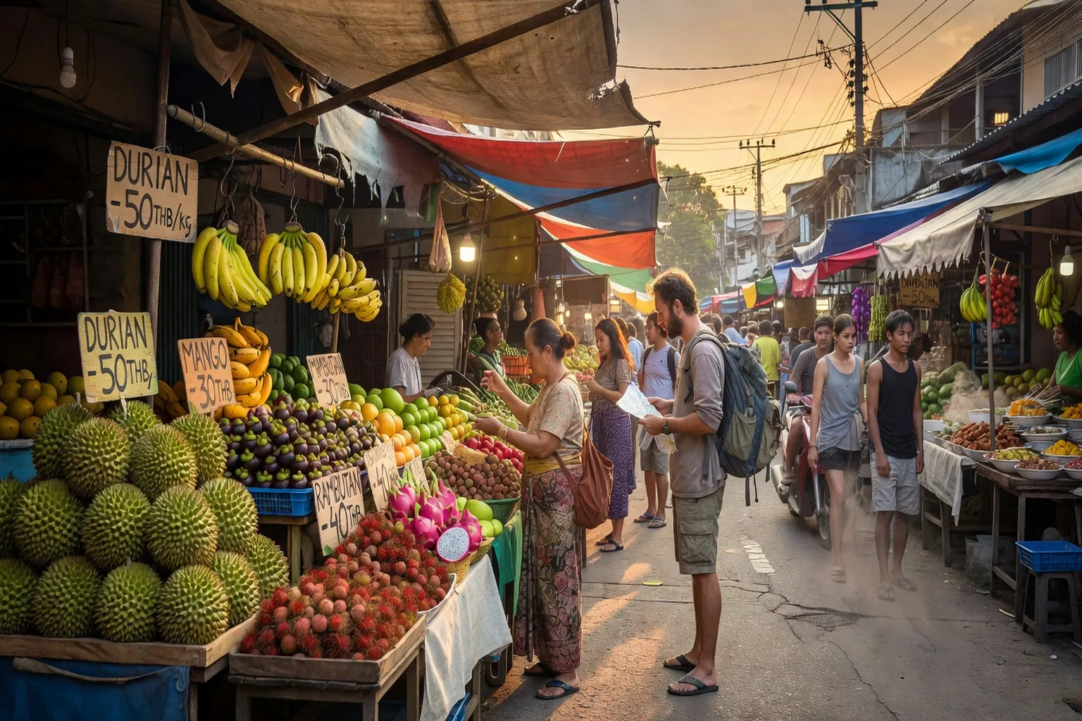 Marche de rue en Asie du Sud-Est